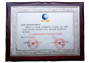 2013年度中国市场十大安全防范产品品牌